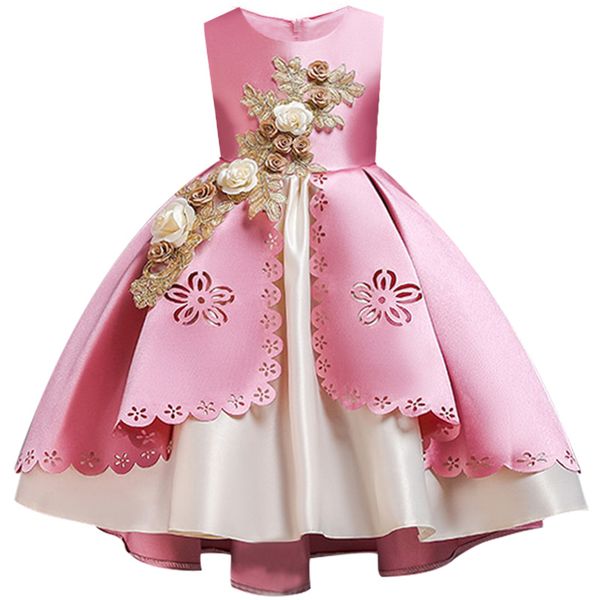 

christening dresses flower girls wedding party children costume kids princess 3 6 10 year, White
