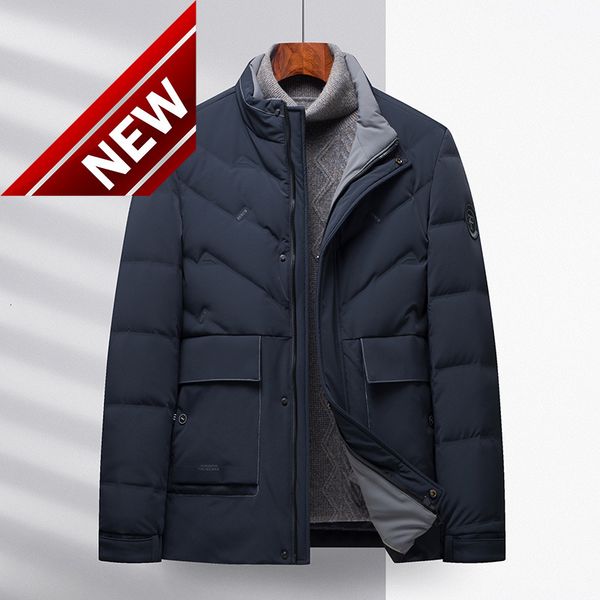 

grade winter new brand casual fashion short down jacket men thick warm windbreaker grey duck, Black