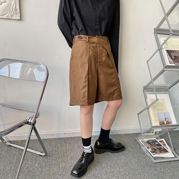 

men's shorts summer black brown suit fashion business society mens dress korean loose straight casual men s-2xl, White;black