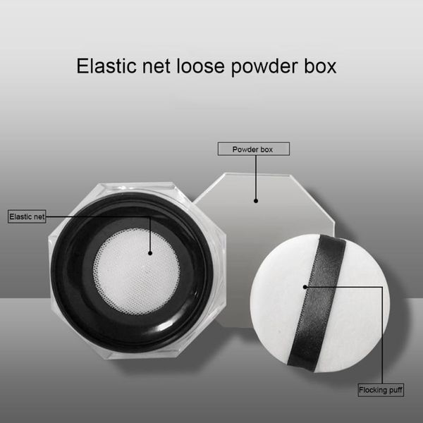 

storage bottles & jars mini plastic elastic net loose powder box with puff empty pot cosmetic sifter jar travel makeup container
