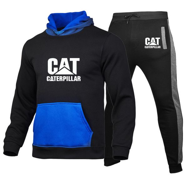 

autumn and winter sweater set men's trousers youth leisure running sports hoodie two piece, Black