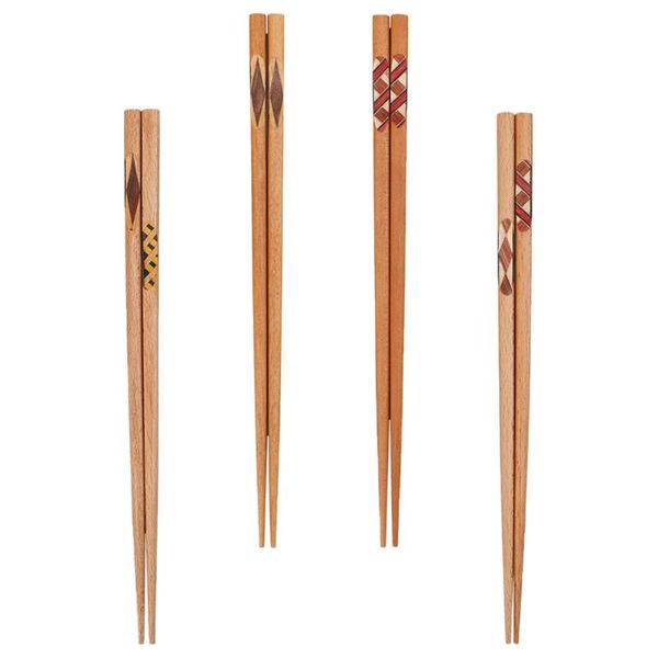 

chopsticks 4 pairs of portable wooden cutlery japanese style gifts (assorted color)