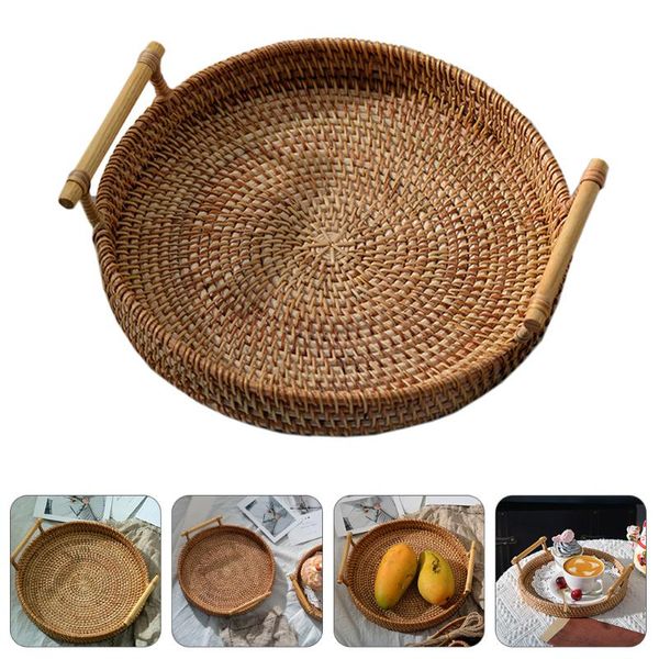

dishes & plates 1pc rattan storage basket candy container useful