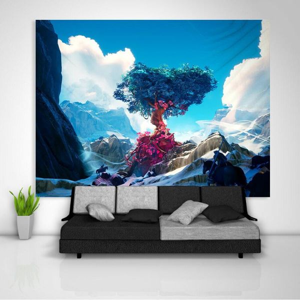 

tapestries ffo scenery tapestry vintage plant tree hippie trippy landscape wall hanging art poster background cloths home decor
