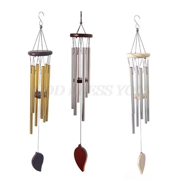 

decorative objects & figurines classic solid wood aluminum tube creative metal wind chime hanging decoration home shop craft gift drop