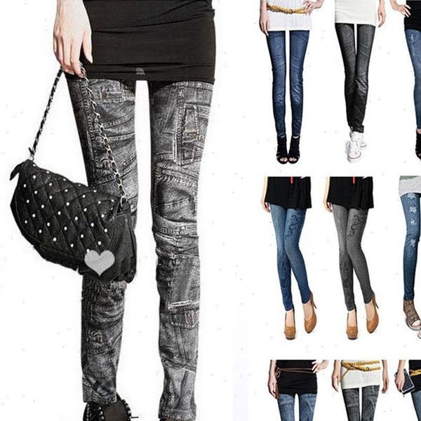 

womens pants women leggings solid slim leggins autumn winter fitness close fitting imitated denim jean legging, Black;white