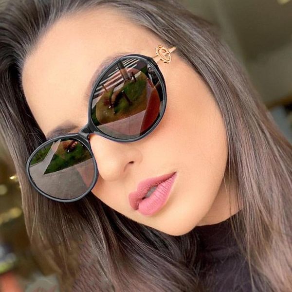 

vintage stylish women sunglasses 2021 retro brand ladies round glasses polarized female eyewear cat eye trendy, White;black