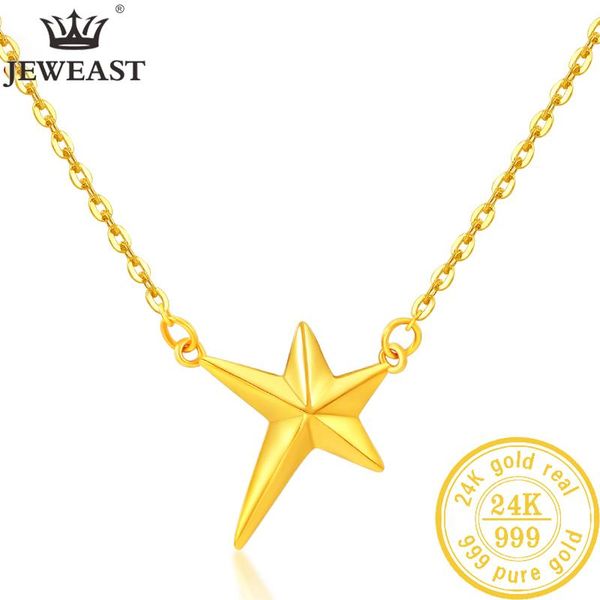 

chains jlzb 24k pure gold necklace real au 999 solid chain beautiful upscale trendy classic party fine jewelry sell 2021, Silver