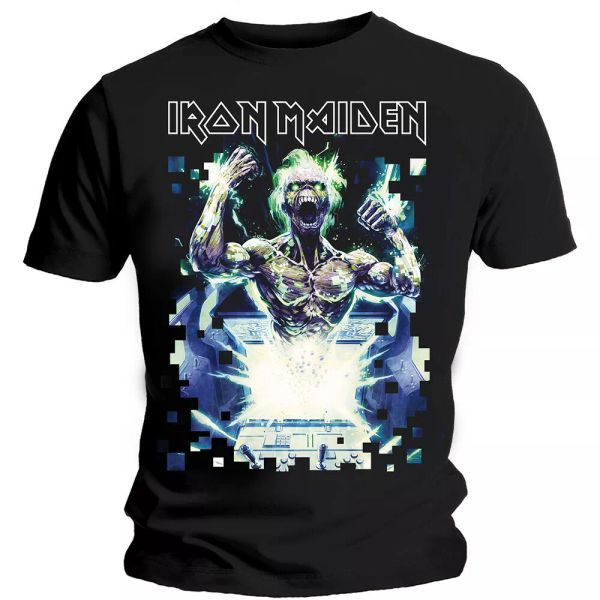

iron maiden speed of light official t-shirt men unisex, White;black