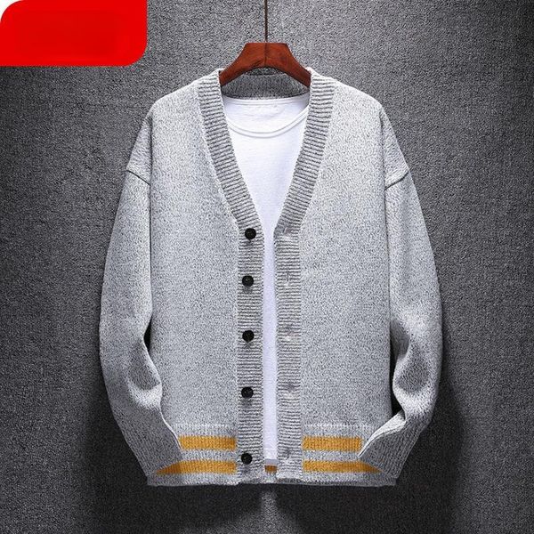 

men's sweaters brand sweater men v-neck striped loose fit knitting mens cardigan male 2021 autumn winter fashion casual coats y342, White;black