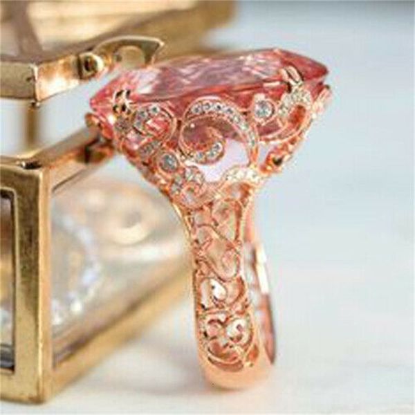 

mens and womens ring tonghua jewelry fashion powder zircon handmade princess engagement rose gold, Golden;silver
