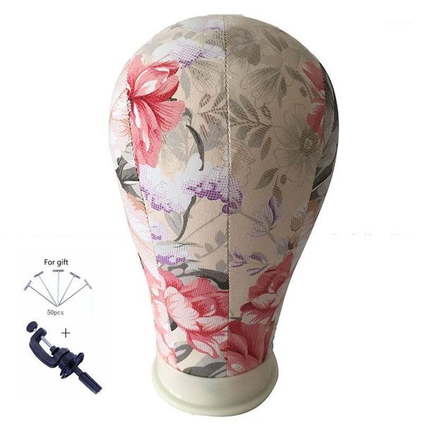 

cork canvas block salon professional wigs making flower mannequin model manikin head fashion adjustable metal tripod stand holde1