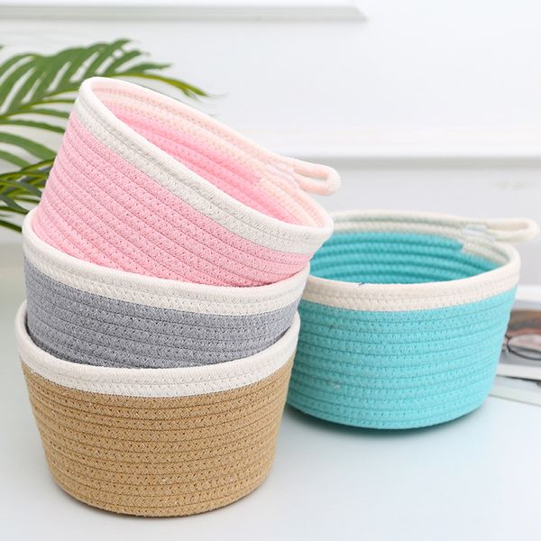 

fabric storage basket box sundries small deskcosmetics cotton woven