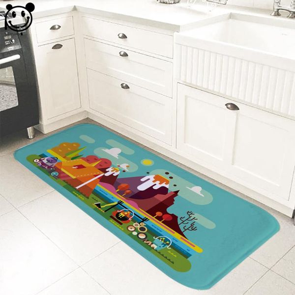 

cushion/decorative pillow peiyuan indoor door mat flannel soft floor mats printed cartoon beautiful scenery landscape painting foot pad toil