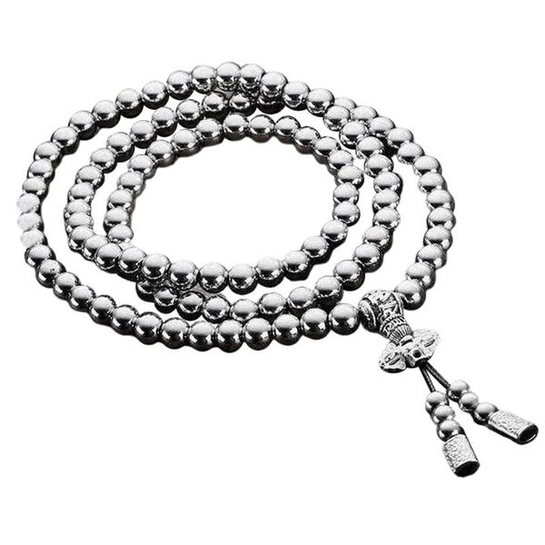 

chokers stainless steel buddha beads necklace self defense chain accessory durable, Golden;silver