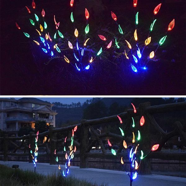 

lawn lamps leaf solar led light powered tree twig branch for garden