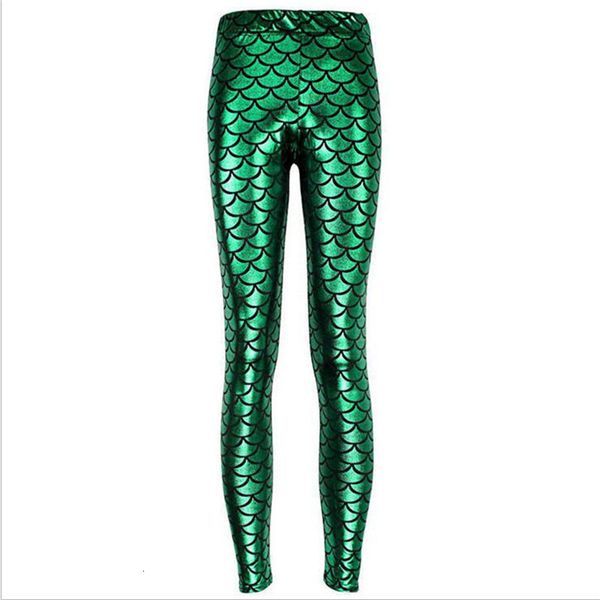 

legging leggings women new fashion leggins broek digital print mermaid fish scale 3d, Black