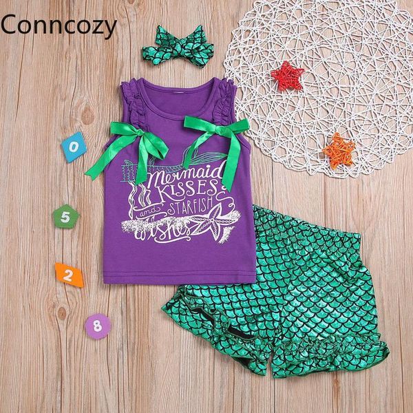 

summer toddler girl outfits childrens sets clothing purple sleeveless + shorts +bow three-piece suit girls set, White