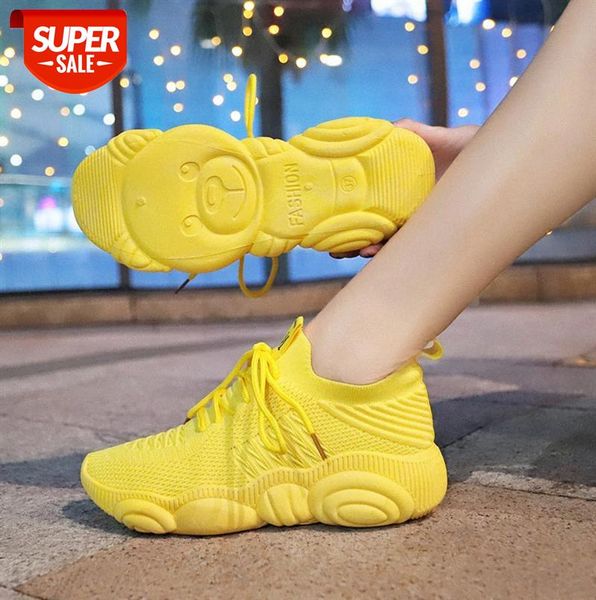 

korean version of sports shoes female flying woven student ins breathable socks 9095 #bp2u