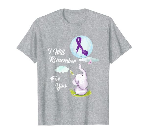

i will remember for you alzheimer's awareness elephant gift t-shirt, White;black