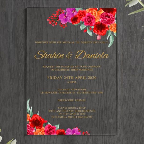 

greeting cards acrylic invitation transparent wedding party supply