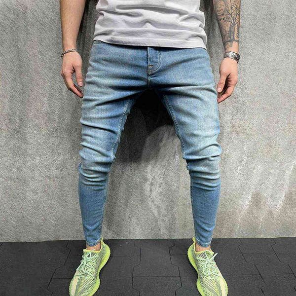 

men's jeans 2021 youth casual slim stretch men's jeans, Blue