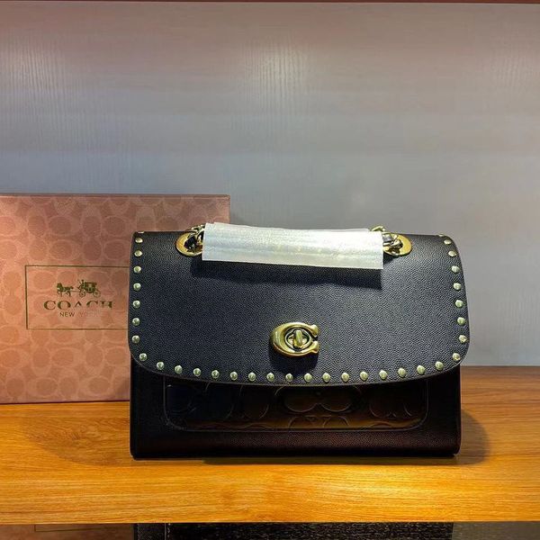 

outlet camellia c leather shoulder messenger bag 2021 women's small square retro bag luxuryss yw