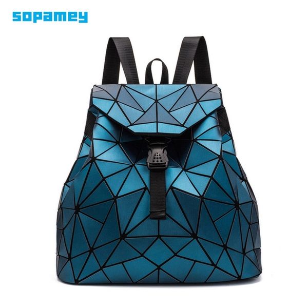 

fashion matte women backpack female black s daily for girls geometry luminous bagpack noctilucent bags sac 210911