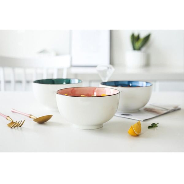 

creative ceramics bowl fruit salad dessert serving for home restaurant (blue) bowls