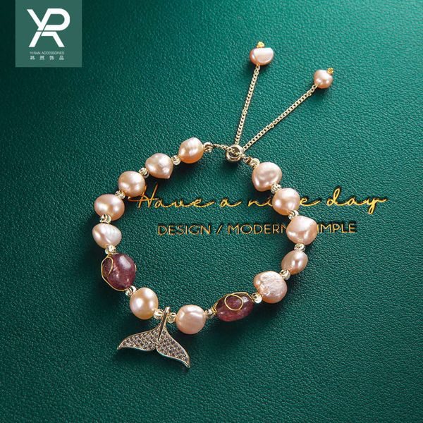 

zoran fresh water pearl green lucky fashion simple crystal bracelet women's bracelet, Black