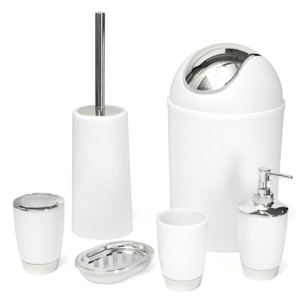 

bath accessory set bathroom lotion dispenser toothbrush holder tumbler cup soap dish toilet brush trash can