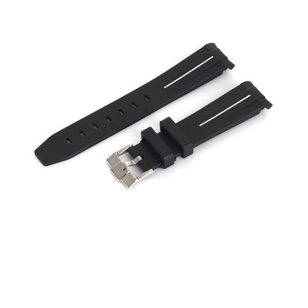 

watch bands 20mm black silicone oyster band strap fit for, Black;brown