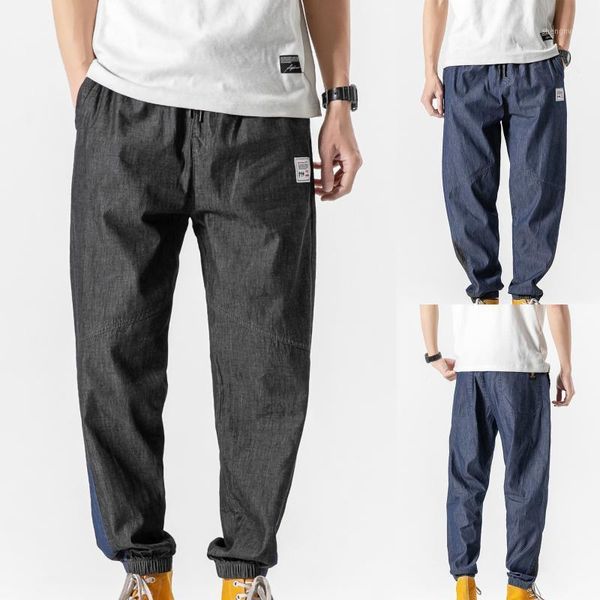 

pants men 2021 fashion classic solid color fit workwear mens summer comfortable cargo vetement homme de marque men's, Black