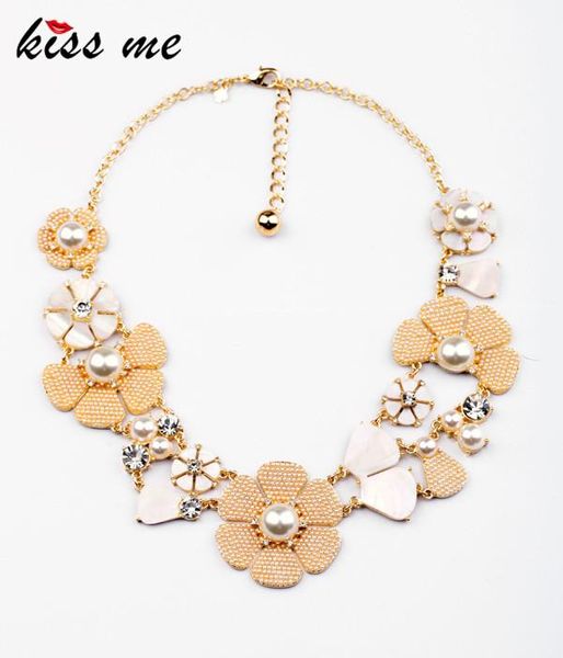 

pendant necklaces styles 2021 fashion jewelry elegant imitation pearls flowers necklace christmas gifts, Silver