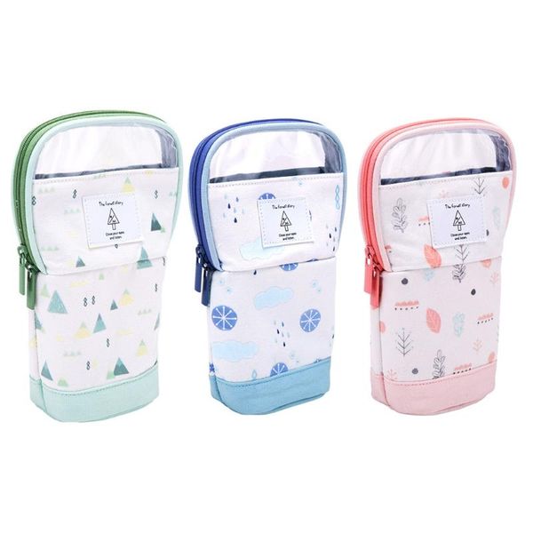 

multifunction zipper pencil bag can become pen stand light soft case 32ca bags