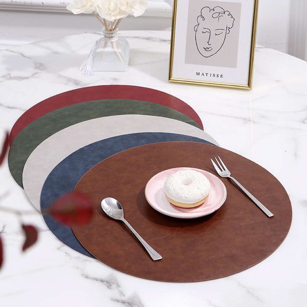 

european style explosion oil skin rock grain round western food mat japanese tableware household heat insulation and skid