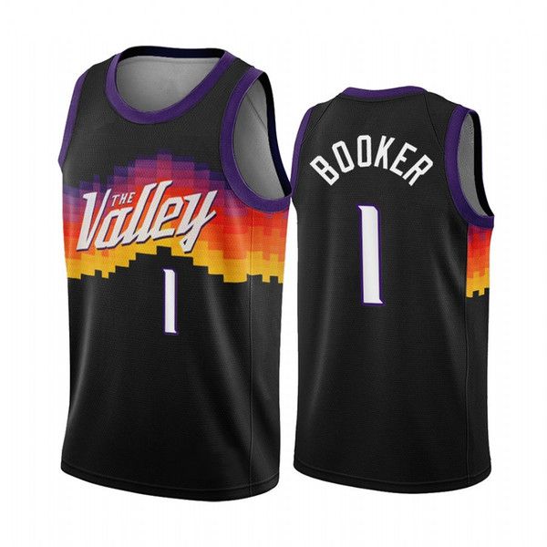 

stitched basketball jerseys devin 1 booker chris 3 paul steve 13 nash black white jersey, Black;red