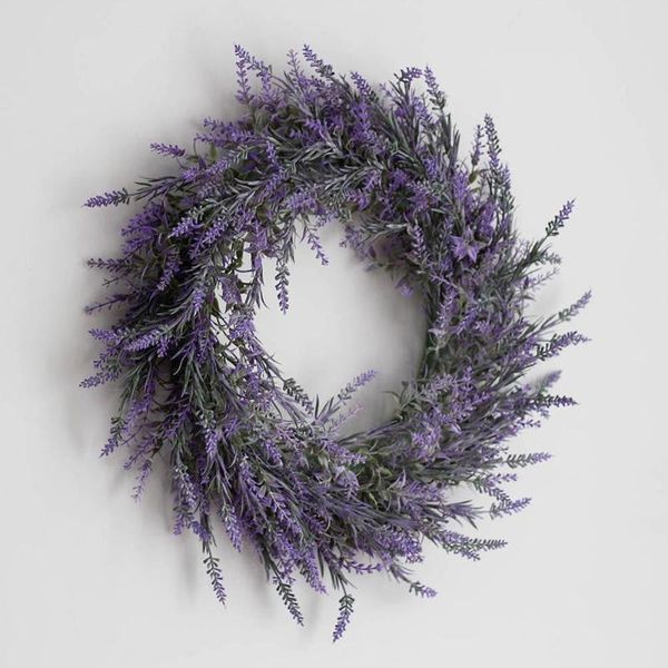 

decorative flowers & wreaths fake lavender hanging wreath garland for front door window wall christmas party wedding decoration r4e3