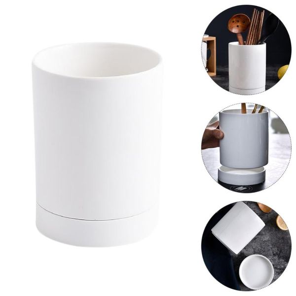 

chopsticks 1 pc multipurpose utensil caddy ceramic holder kitchen organizer (white)