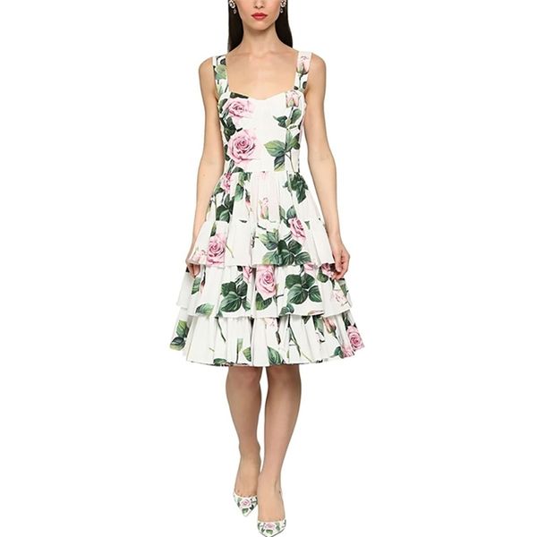 Mulheres Festa Senhoras Dress Sexy Elegante Flor Sexy Midi Ruffle Vestidos 210602