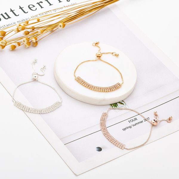 

new simple retractable bracelet rhinestone claw chain adjustable bracelet female jewelry fashion jewelry supply wholesale, Black