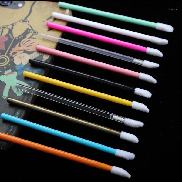 

100pcs makeup disposable lip brush lipstick mascara wands brushes cleaning eyelash eyebrow gloss applicators tools1