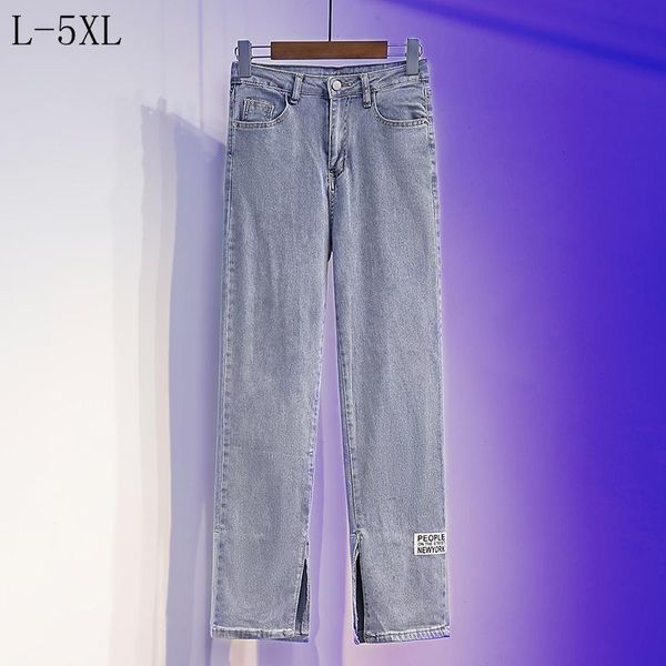 

plus size pants high waist women wide leg jeans spring patchwork denim pant loose casual fashion mujer femme trousers 2021, Black