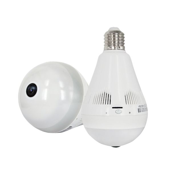 

wireless bulb light ip camera hd 960p wi-fi fisheye panoramic camera 360 degree full view mini cctv camera home security camcorder