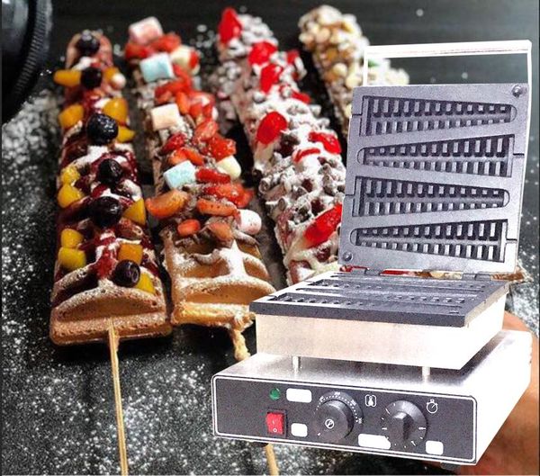 

electric pine shape lolly waffle machine non-stick cooking surface 4 pcs sticks maker bread makers
