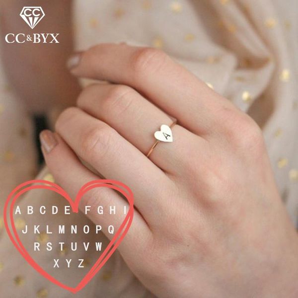 

cluster rings for women size8 custome a-z letter crystal korean ring party charm personalized fashion jewelry drop yc01, Golden;silver