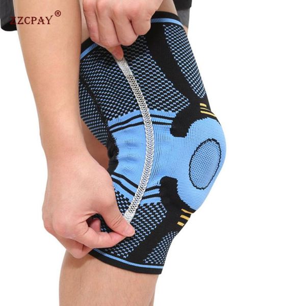 

elbow & knee pads 1pcs elastic sports breathable protectors running fitness hiking riding silicone pad support bracket protection, Black;gray