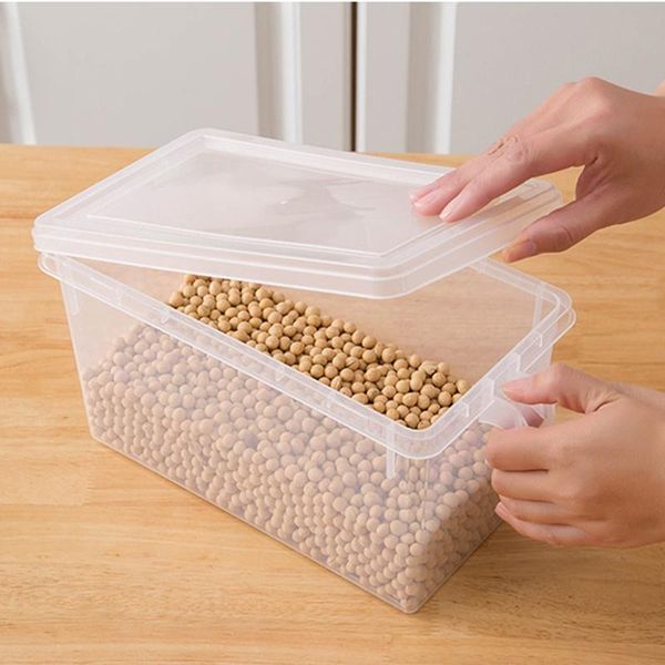 

storage bottles & jars fresh keeping kitchen fridge jar sealed handle crisper food small grains vegetable boxes home transparent beans