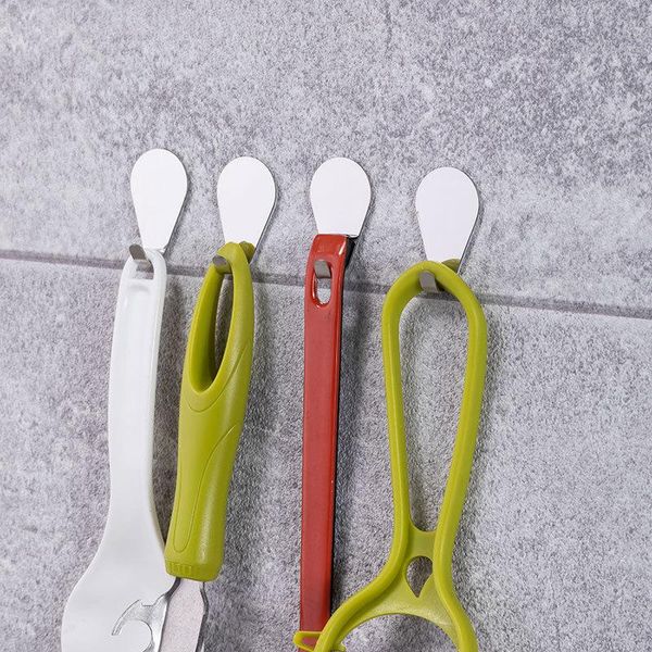 

robe hooks 8pcs powerful 304 stainless steel hook wall kitchen door hanger nail-suction bathroom coat for