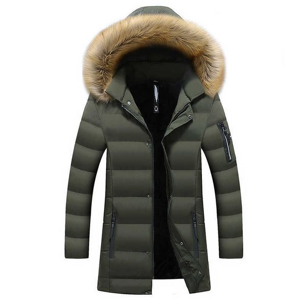 Varsanol Giacca con cappuccio da uomo invernale Parka spesso da uomo caldo giacca nera e cappotto giacca lunga stile collo di pelliccia cappotto antivento 8xl 210601